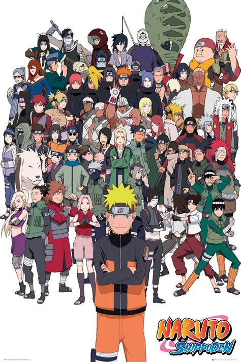 Naruto Shippuden Group Maxi Poster Naruto E Sasuke Desenho