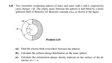 Solved 10 Two Concentric Conducting Spheres Of Inner And