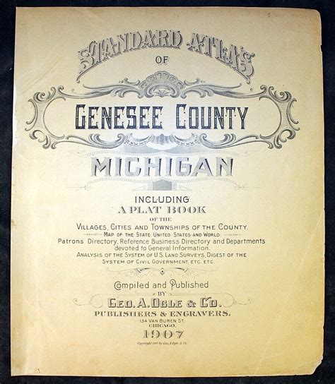 1907 Gaines Township Plat Map Genesee County Michigan Original Ebay