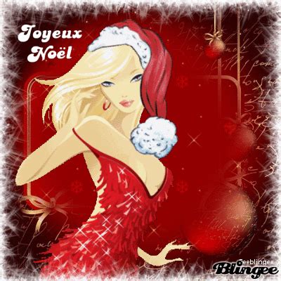 Femme blonde animée Joyeux noël