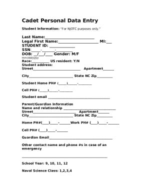 Mfs Personal Data Doc Template Pdffiller