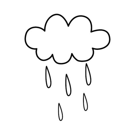 Premium Vector Cloud With Rain Doodle Icon Vector Illustration