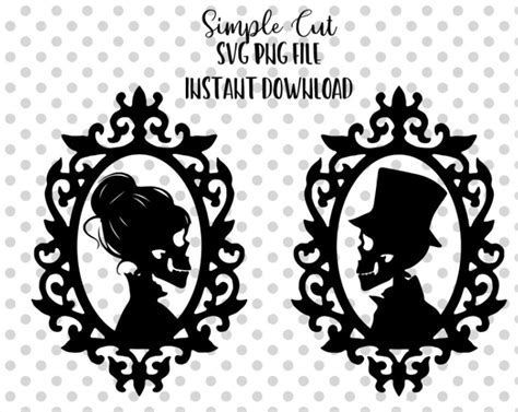 Skeleton Couple Mirror PNG & SVG, Halloween Mirror SVG File Vector for Silhouette Cricut Cutting ...