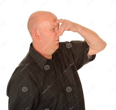 Man Holding Nose Due Bad Smell Stock Photo Image Of Male Odour 26364904