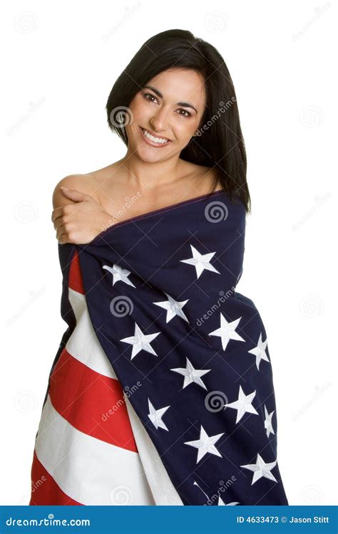 American Flag Woman Stock Image Image Of Girl Patriotism 4633473