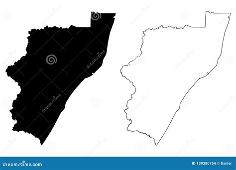 Kwazulu Natal Province Map Vector Stock Vector Illustration Of