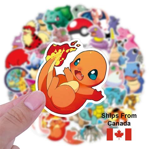 50 Pcs Cute Pokemon Style Anime Stickers Decals - Etsy