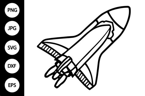 Outline Space Shuttle SVG Coloring Page Graphic By MYDIGITALART13