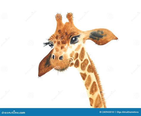 Un Afiche Con Una Jirafa De Bebé Acuarela Girafa Ilustración Animal