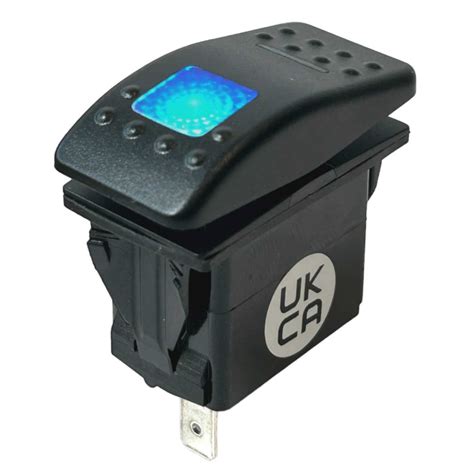 Illuminated Marine Waterproof Rocker Switch On Off On IP67 Blue