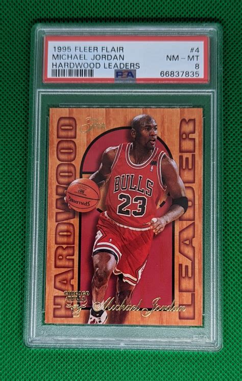 1995 96 Fleer Flair Hardwood Leaders 4 Michael Jordan Bulls HOF PSA 8