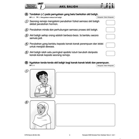 Lembaran Kerja Latihan Pendidikan Kesihatan Tahun 6 Unit 3 Pendidikan