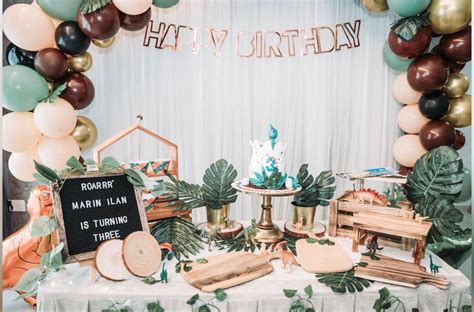 Rental Diy Dessert Woodland Safari Table Set Up Balloon Garland