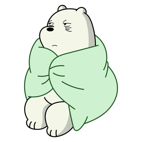 We Bare Bears Ice Bear with Coffee Sticker - Sticker Mania