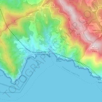 Monterosso al Mare topographic map, elevation, terrain