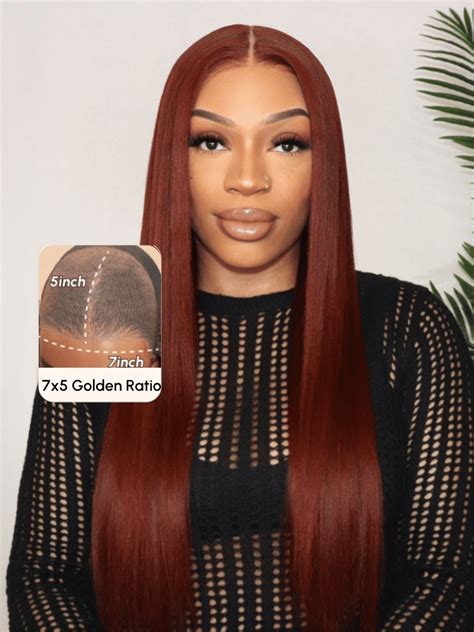 Unice Bye Bye Knots Wig X Glueless Lace Reddish Brown Yaki Wig With