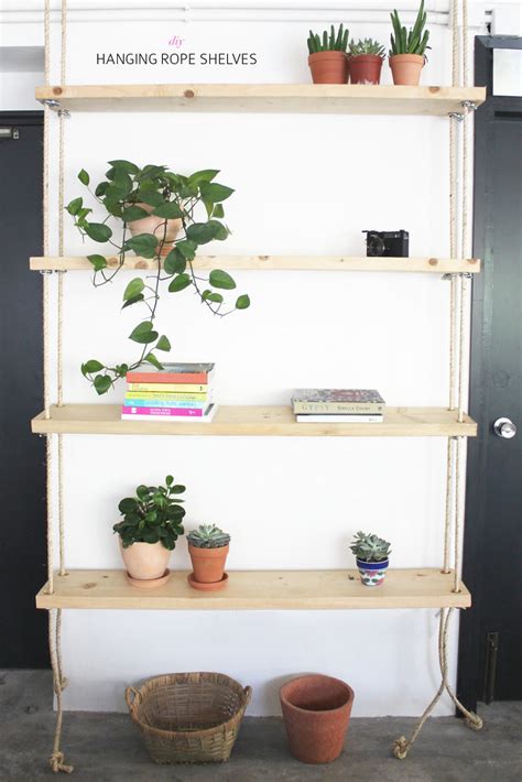 DIY Hanging Rope Shelves | Collective Gen