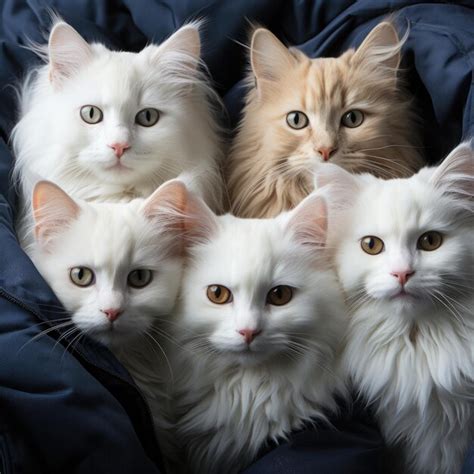 Un Grupo De Gatos Sentados Juntos Ai Foto Premium