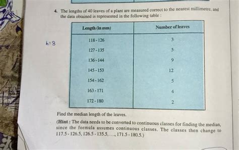 4 The Lengths Of 40 Leaves Of A Plant Are Measured Correct To The Neares