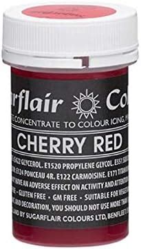 Sugarflair Cherry Red Pastel Paste Gel Edible Concentrated Food Icing