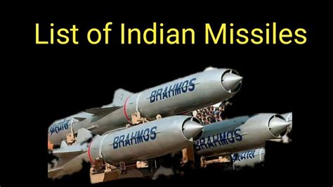 List Of Indian Missiles Indian Army General Knowledge YouTube