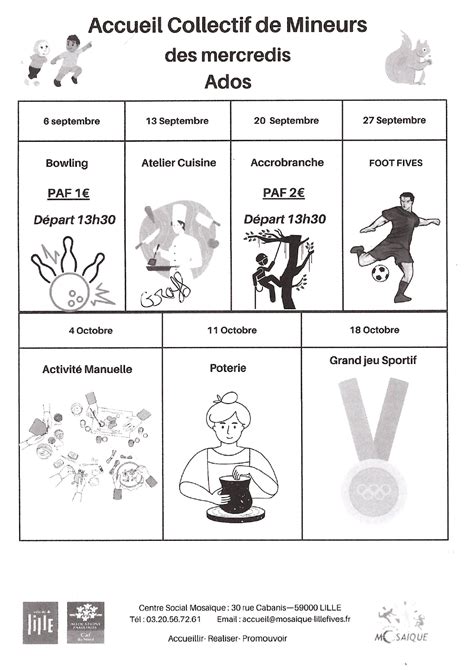 Programme Ados Des Mercredis Centre Social Mosaique