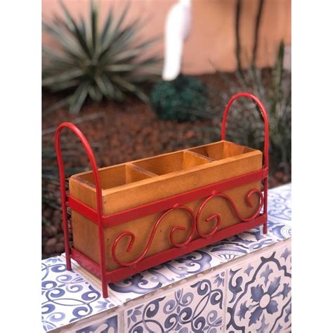 Porta Talher Arabesco Vermelho Mesa Balcao Ferro E Madeira Shopee Brasil