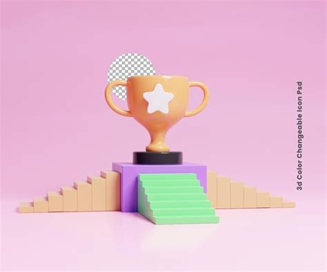 Premium Psd 3d Winner Award Achievement Trophy Icon Illustration Or 3d Success Winner Goal