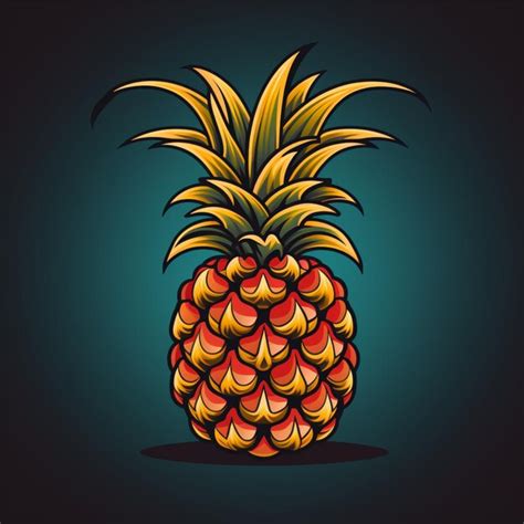 Fruit D ananas De Logo De Dessin Animé Photo Premium