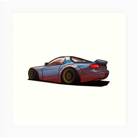 Mazda Rx7 Widebody Art Print For Sale By Evoblvck Redbubble