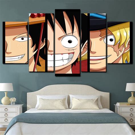 Anime One Piece Monkey D. Luffy 56 5 Piece Canvas Art Wall Decor ...