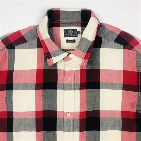 Sportscraft Men S Long Sleeve B Up Shirt Size Medium Regular Fit Red Grey Plaid Ebay