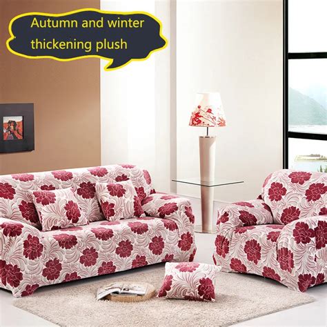 Wliarleo Plush Sofa Cover Full Wrap Velvet Printed Sofa Cover Slipcover