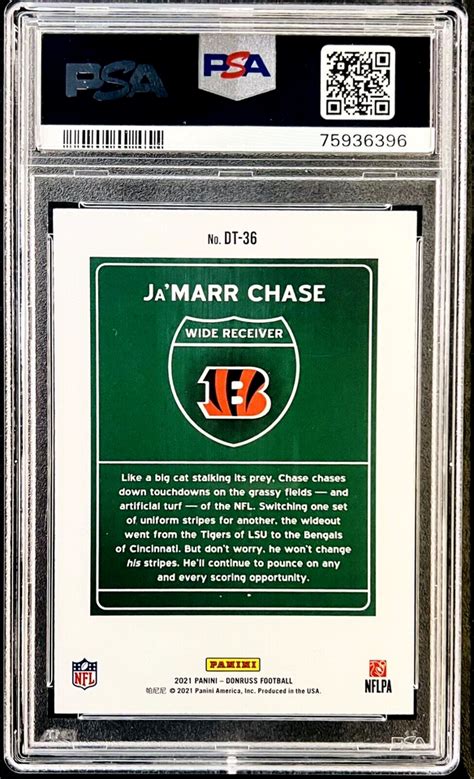 Panini Donruss Ja Marr Chase Dt Rookie Downtown Ssp Rc Psa