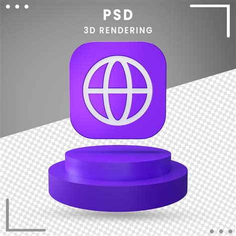 아이콘 3d 회전 브라우저 렌더링 절연 프리미엄 Psd 파일