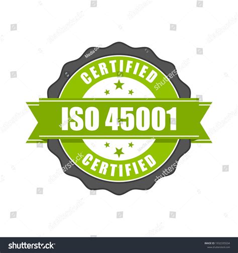 Iso 45001 Standard Certificate Badge Health Stock Vector Royalty Free