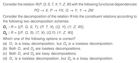 Solved Consider The Relation R P Q S T X Y Z W With The Following Functional Dependencies