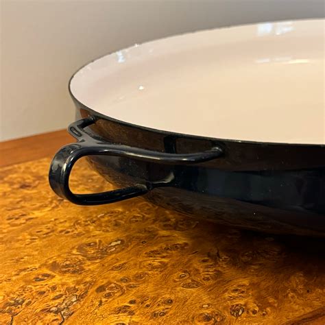 Jens Quistgaard for Dansk Købenstyle Paella Dish Navy Blue Enamelware