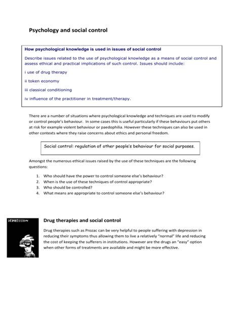 Social Control Worksheet A2 Psychology Lesson Updates 13 14