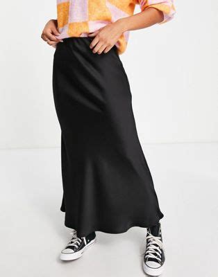 Cotton On Jupe Longue En Satin Noir ASOS