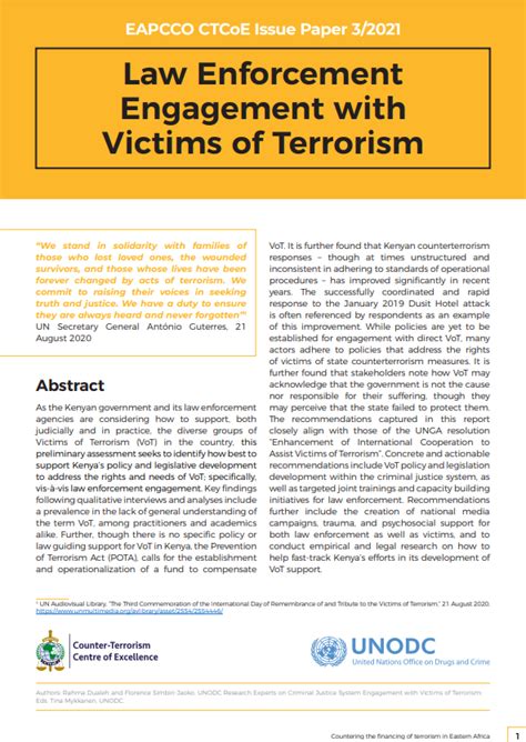 Victims Of Terrorism The Focus Of Third Unodc And Eapcco Regional