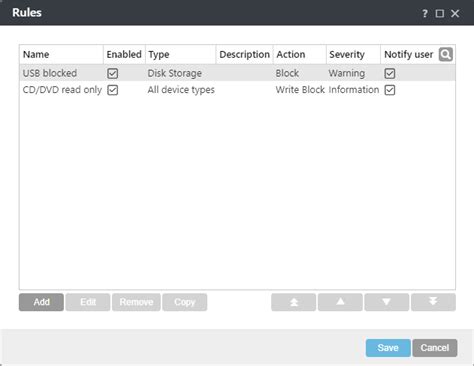 デバイスコントロールルールエディタ ESET Endpoint Antivirus for Linux 10 ESETオンラインヘルプ