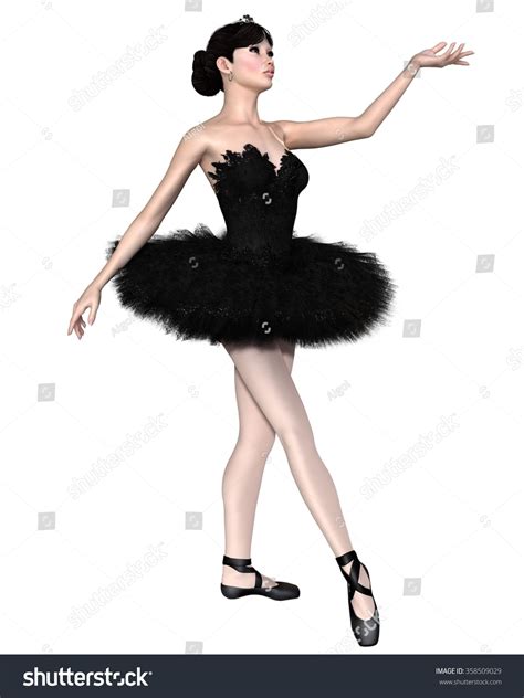 illustration beautiful ballerina odile ballet swan stock illustration