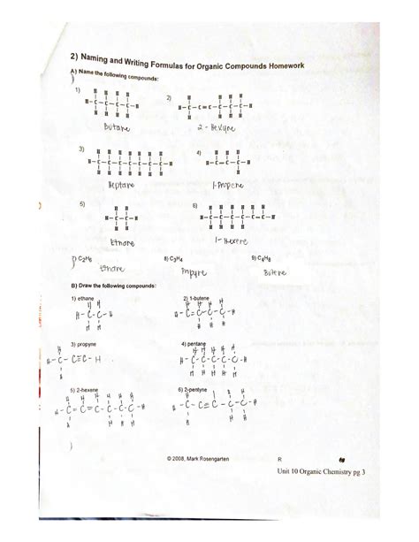 Solution Organic Chemistry Worksheet Studypool