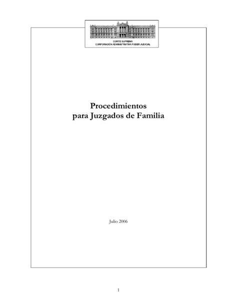 Procedimientos Para Juzgados De Familia