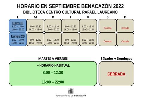 Nuevo Horario De La Biblioteca Municipal Durante El Curso