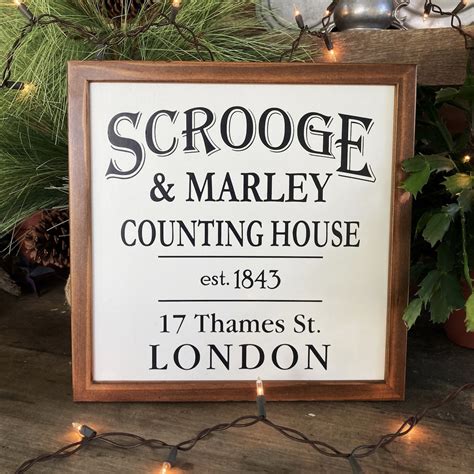 Christmas Sign / Scrooge and Marley Counting House / Christmas Carol / Christmas Decor ...