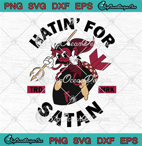 Hatin For Satan Vintage Cartoon Svg Rubberhose Style Red Devil