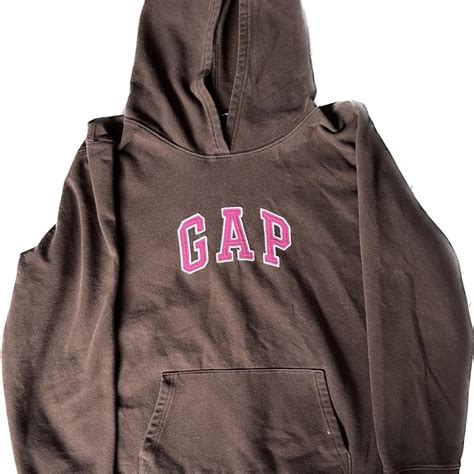 Gap Brown And Pink Hoodie Depop