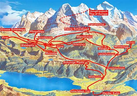 Jungfrau Train Map